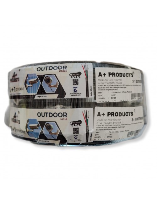 A+ PRODUCTS CCTV CABLE 3+1 OUTDOOR 90 YARD