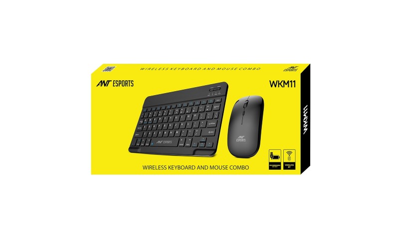 ANT ESPORTS KEYBOARD MOUSE COMBO WIRELESS ULTRA SLIM (WKM11) BLACK