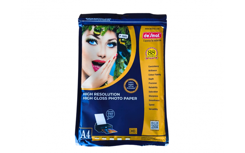 DESMAT INKJET PHOTO PAPER 150 GSM A4 (50 SHEETS) GLOSSY PAPER