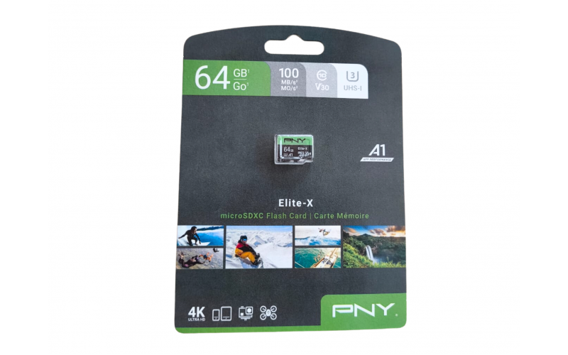 PNY MICRO SD 64GB  ELITE X CLASS10 (5 YEARS)