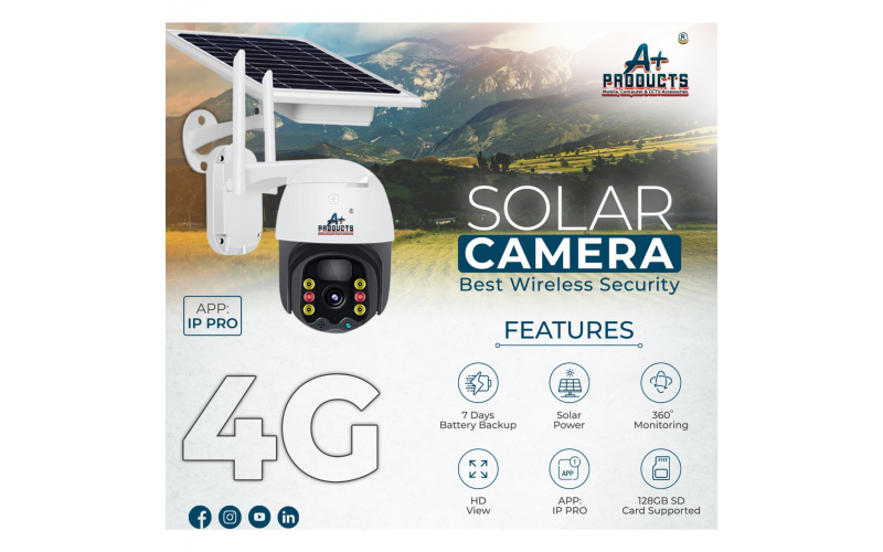 A+ PRODUCTS 2.8MP HD OUTDOOR CAMERA 4G SOLAR WITH NIGHT COLOUR VISION