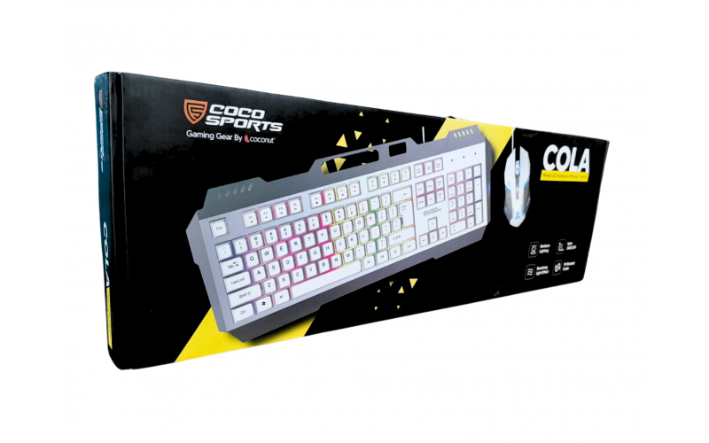 COCONUT GAMING KEYBOARD MOUSE COMBO USB GM33 COLA WHITE