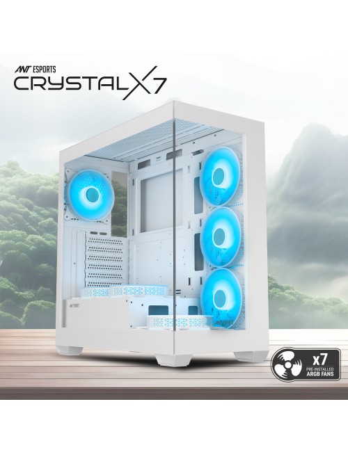 ANT ESPORTS GAMING CABINET CRYSTAL X7 ATX TYPE-C – White