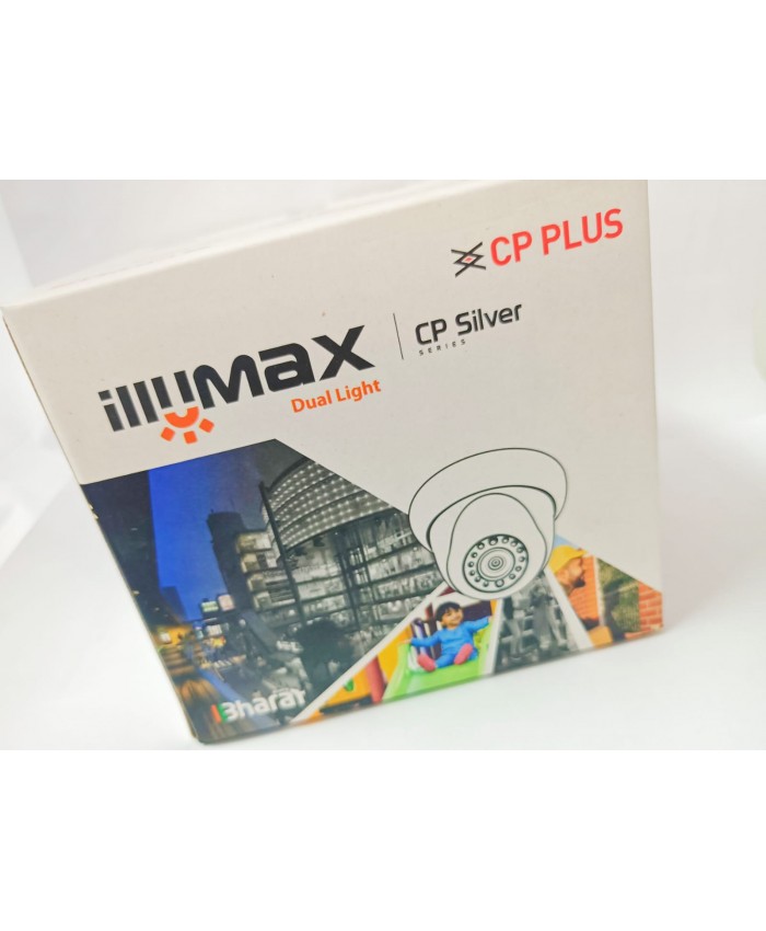 CPPLUS IP DOME 4MP DUAL LIGHT (CP-UNC-DA41PL3C-L-Y) 3.6MM WITH BUILT IN MIC SILVER iIIUMAX  