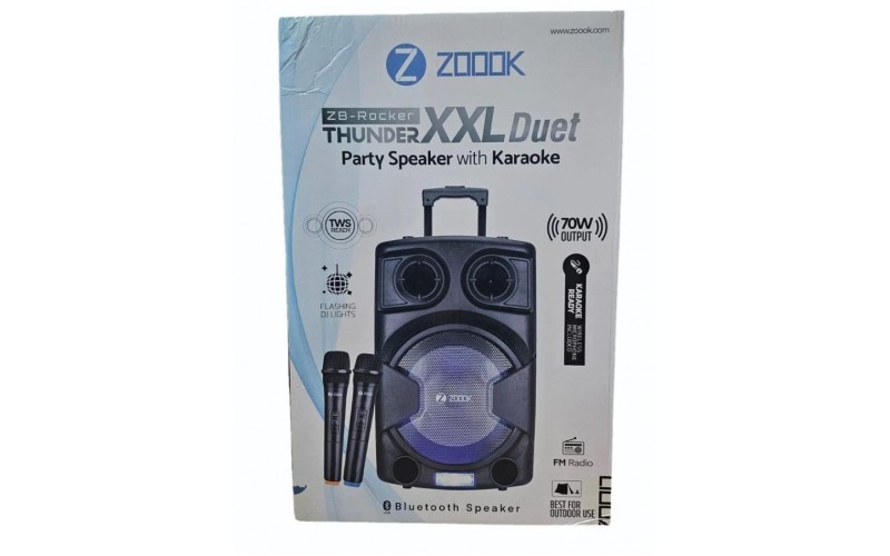 ZOOOK BLUETOOTH SPEAKER ROCKER THUNDER XXL DUET | 70W |DUAL W/L MIC