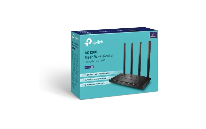 TP LINK WIRELESS ROUTER DUAL BAND GIGA (C6) 1200 MBPS