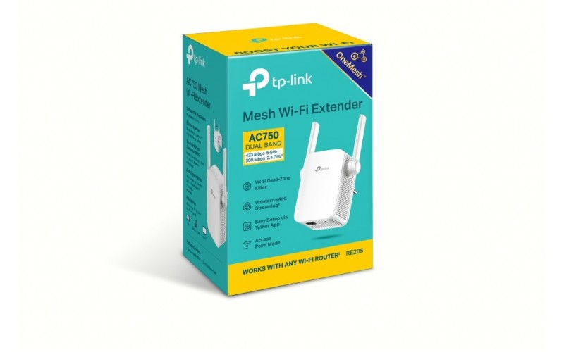 TP LINK 750 MBPS RANGE EXTENDER RE205 AC750