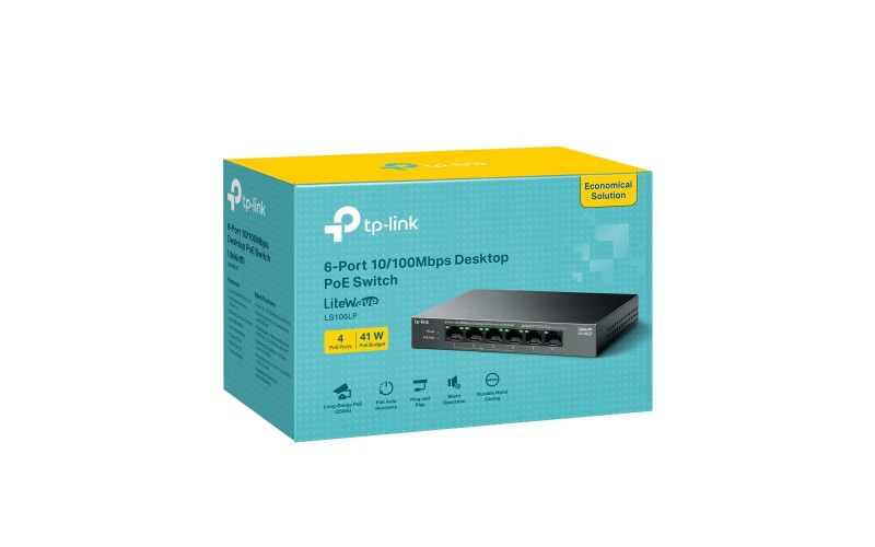 TP LINK POE SWITCH 4+2 PORT (10/100) (LS106LP) NORMAL