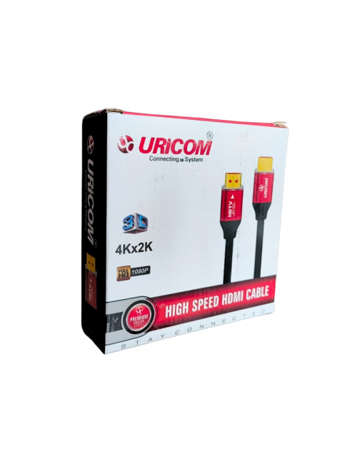 URICOM HDMI CABLE 3M 4K 30HZ 1080P WITH ETHERNET 10.2GB/S SPEED