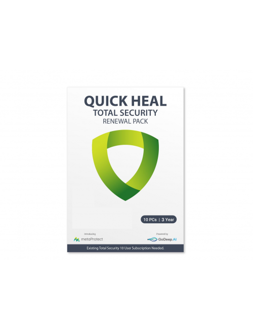 QUICK HEAL TOTAL SECURITY RENEWAL TS10UP (10 USER 3 YEAR) QHTSRTS10UP