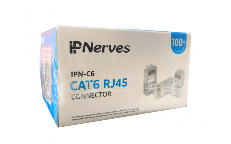 IP NERVES RJ45 CONNECTOR CAT6 (PACK OF 100) IPN C6