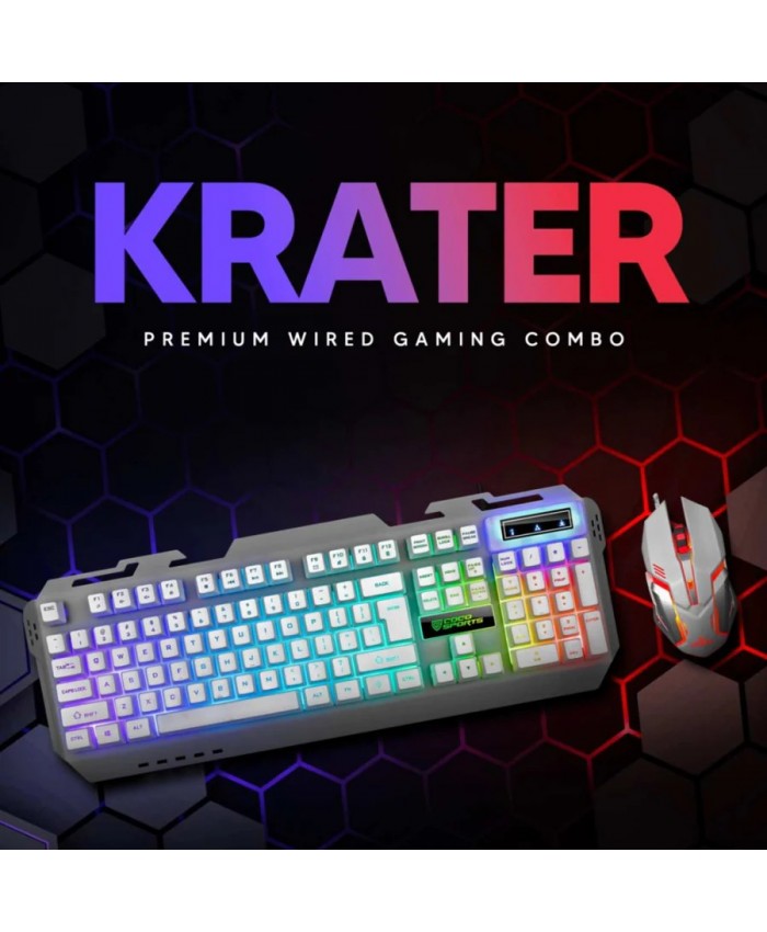 COCONUT GAMING KEYBOARD MOUSE COMBO USB KRATER (WHITE)