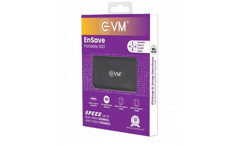 EVM EXTERNAL SSD 512GB EnSave 550 Mb/s Read & 500 Mb/s