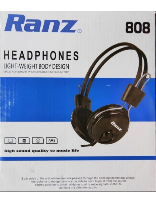 RANZ HEADPHONE 808 WITH MIC (DOUBLE PIN)