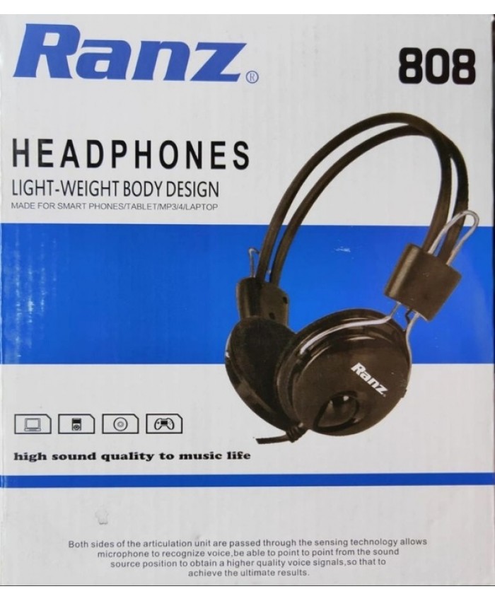 RANZ HEADPHONE 808 WITH MIC (DOUBLE PIN)