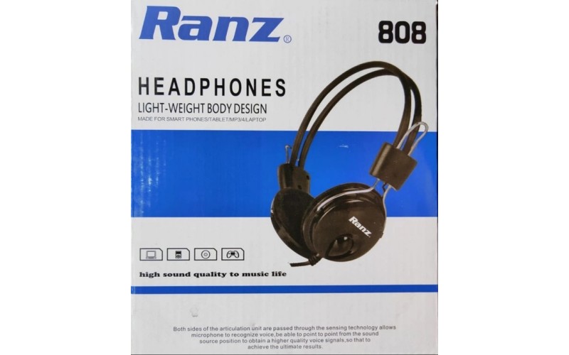 RANZ HEADPHONE 808 WITH MIC (DOUBLE PIN)