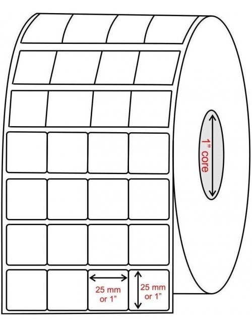 THERMAL BARCODE STICKER ROLL  25mm x 25mm (8000 Label)