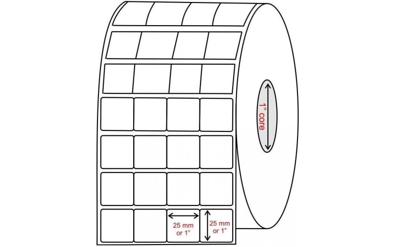 THERMAL BARCODE STICKER ROLL  25mm x 25mm (8000 Label)