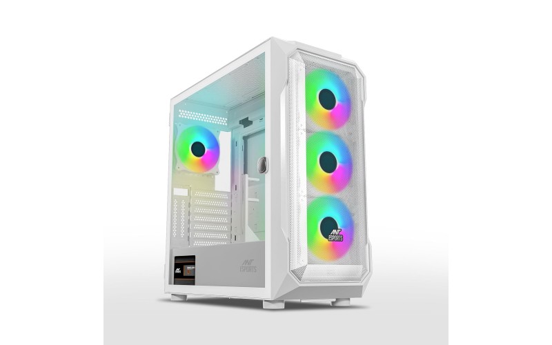 ANT ESPORTS CABINET ICE 410TG ATX 3HDD 2SSD WHITE