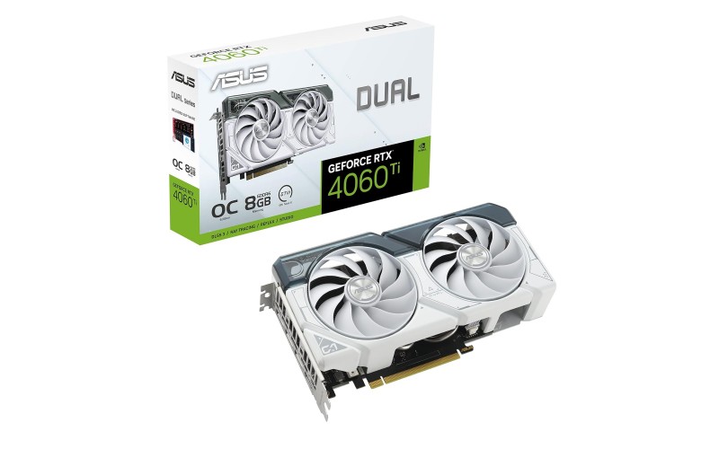 ASUS GRAPHIC CARD DUAL GEFORCE RTX 4060 TI 8GB GDDR6 OC (DUAL FAN) WHITE