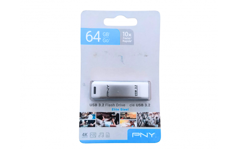 PNY PENDRIVE 64 GB USB 3.2 ( ELITE STEEL) FD64GESTEEL