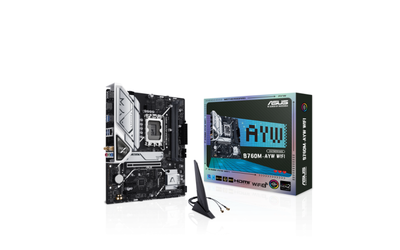 ASUS MOTHERBOARD (B760M AYW WIFI) DDR5 FOR INTEL 12th | 13th | 14th Gen MICRO ATX PCIE 4.0