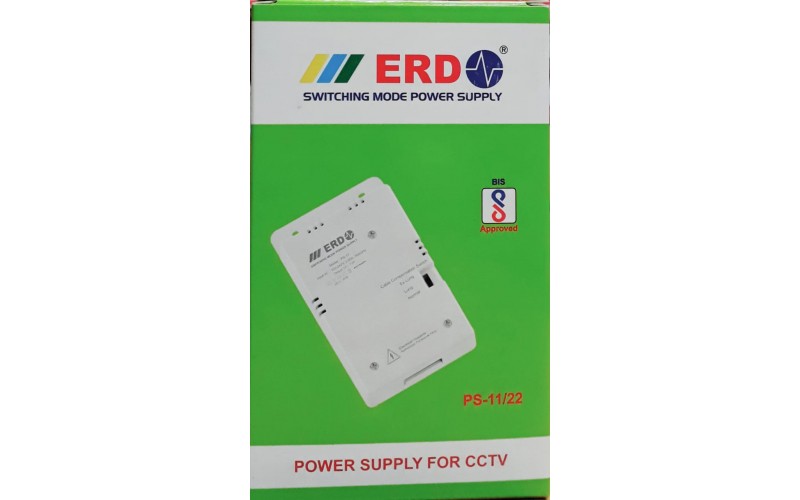 ERD CCTV POWER SUPPLY 4CH FIBER PS11| PS040 (SINGLE OUTPUT) 12V/4A (FOR 4 CAMERA)