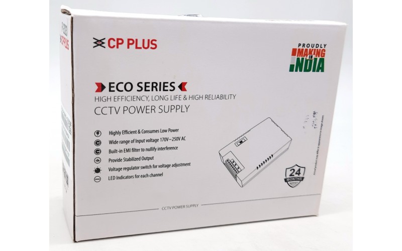 CPPLUS CCTV POWER SUPPLY 4CH (SINGLE OUTPUT) 12V/5A ECO 