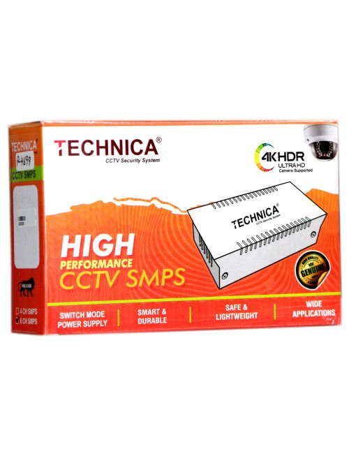 TECHNICA CCTV POWER SUPPLY 4CH METAL (SINGLE OUTPUT) 12V/5A