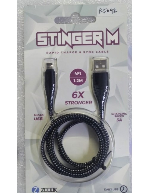 ZOOOK USB TO MICRO USB CHARGER CABLE (6 MONTH) NYLON