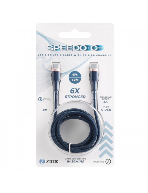 ZOOOK USB C TO USB C CHARGER CABLE (SPEEDO C)