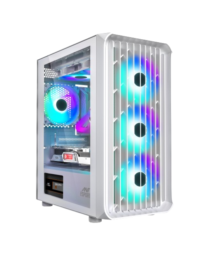 ANT ESPORTS GAMING CABINET ICE 205 AIR ARGB WHITE ATX 2HDD|2SSD