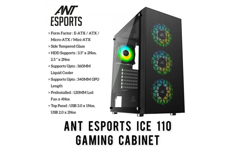 ANT ESPORTS GAMING CABINET ICE 110