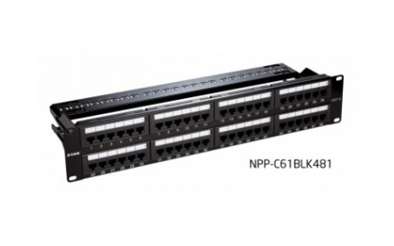 DLINK 48 PORT CAT6 PATCH PANEL FULLY LOADED