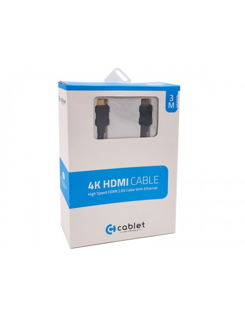 CABLET HDMI CABLE 3M 4K 60HZ 1080P WITH ETHERNET 18GB/S SPEED