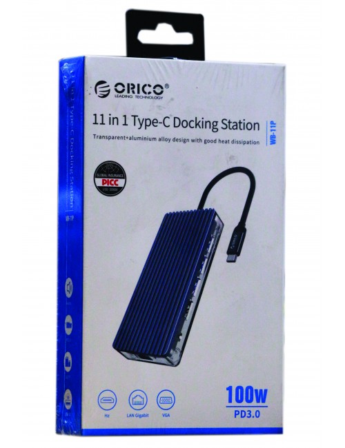 ORICO TYPE C HUB DOCK 11 IN 1 (USB | HDMI | VGA | LAN | SD | TFT | TYPE C | AUDIO)