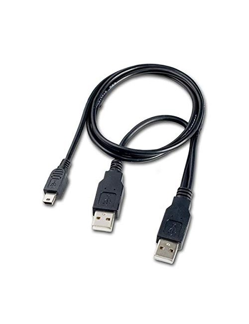DUAL USB TO MINI USB CABLE 5 PIN (ADDITIONAL POWER FOR EXT HDD) 
