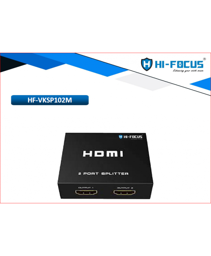HIFOCUS HDMI SPLITTER 2 PORT WITH ADAPTOR (VKSP102M)