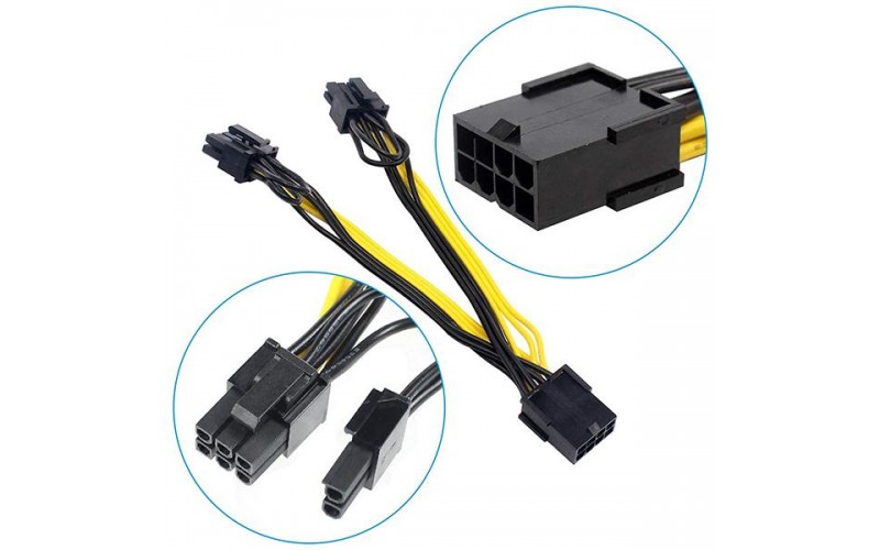 MULTYBYTE 8PIN M TO 8PIN Y PCI EXPRESS POWER ADAPTER CABLE