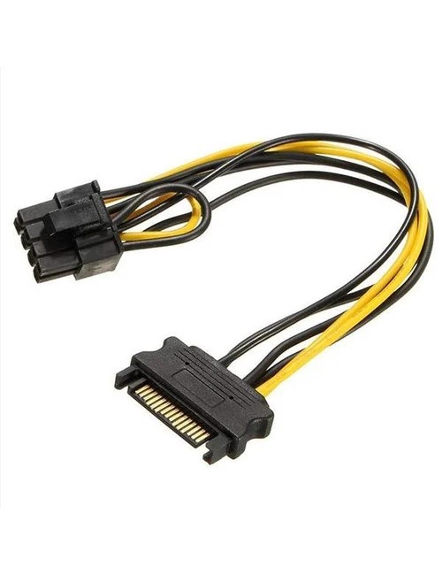 SATA PORT TO 6 PIN POWER CABLE (MALE TO FEMALE)