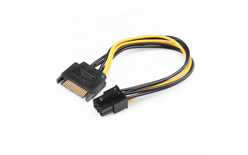 SATA PORT TO 6 PIN POWER CABLE (MALE TO FEMALE)