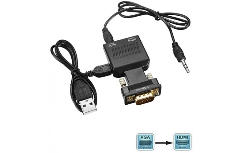 VGA TO HDMI CONVERTER WITH AUDIO 