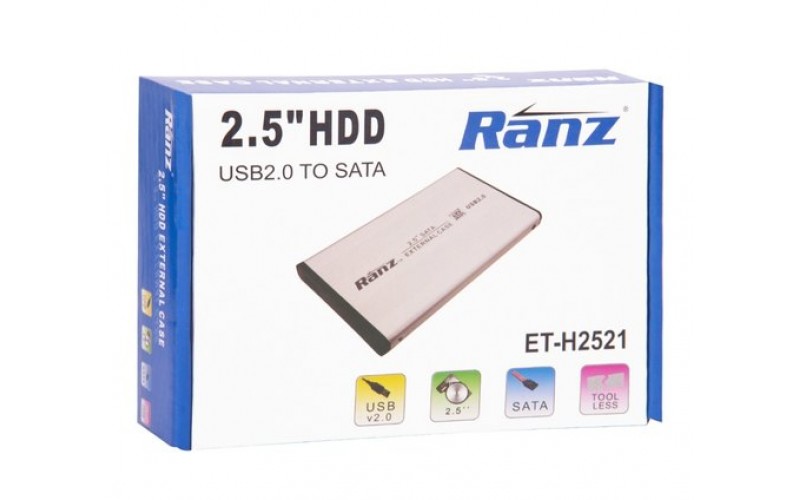 RANZ SSD SATA CASING 2.5" USB 2.0 (METAL)
