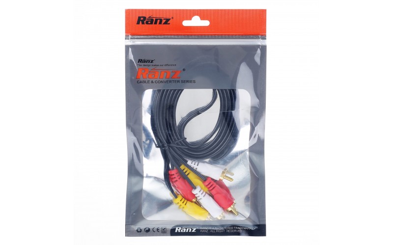 RANZ 3 RCA TO 3 RCA CABLE 1.5M
