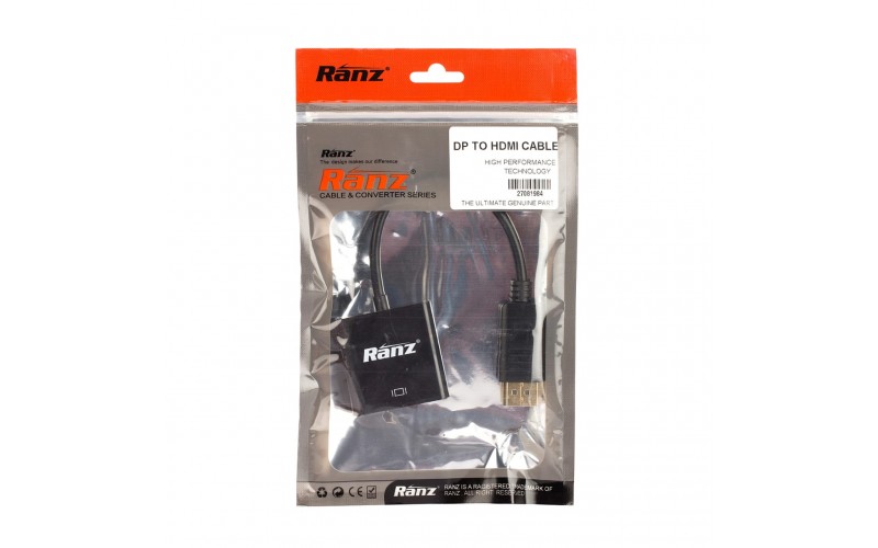 RANZ DISPLAY PORT TO HDMI CONVERTER (MALE TO FEMALE)