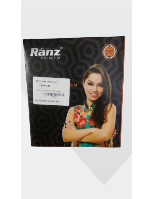 RANZ DISPLAY PORT TO HDMI CABLE 1.8M 4K (DP TO HDMI)
