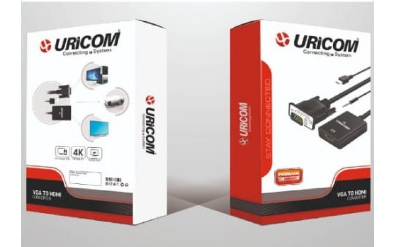 URICOM VGA TO HDMI CONVERTER ADAPTOR WITH AUDIO 