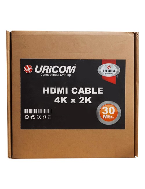 URICOM HDMI CABLE 30M 4K 30HZ 1080P WITH ETHERNET 10.2GB/S SPEED
