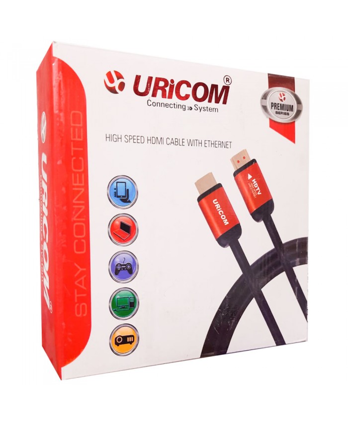 URICOM HDMI CABLE 15M 4K 30HZ 1080P WITH ETHERNET 10.2GB/S SPEED