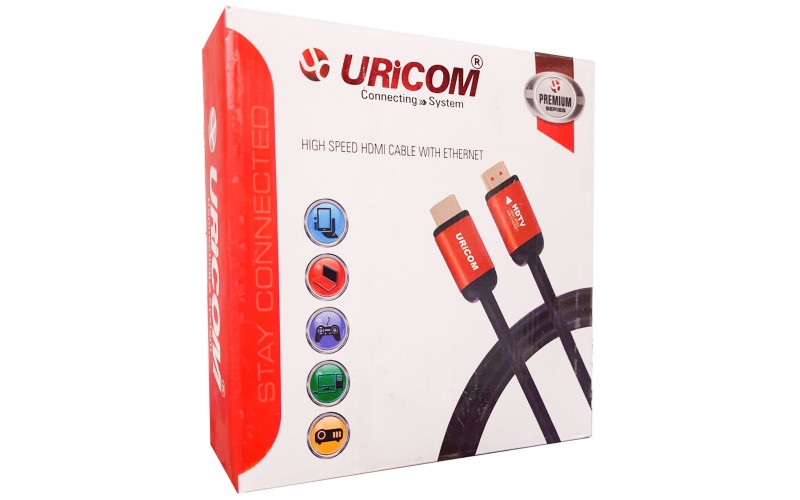 URICOM HDMI CABLE 15M 4K 30HZ 1080P WITH ETHERNET 10.2GB/S SPEED